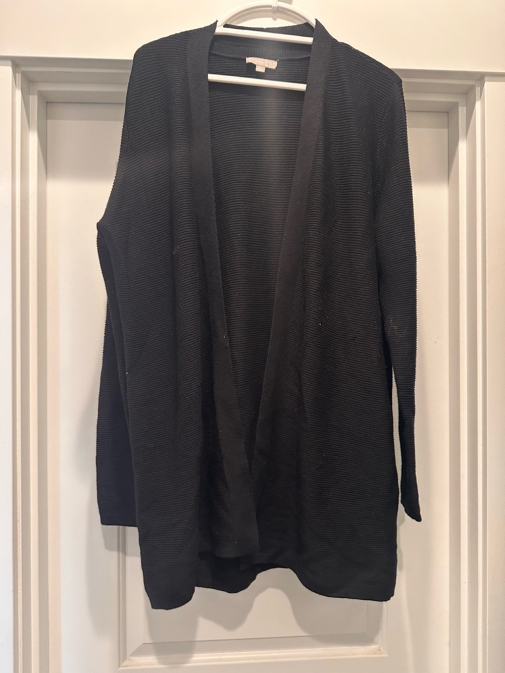 Black Open-Front Women's Cardigan Sweater